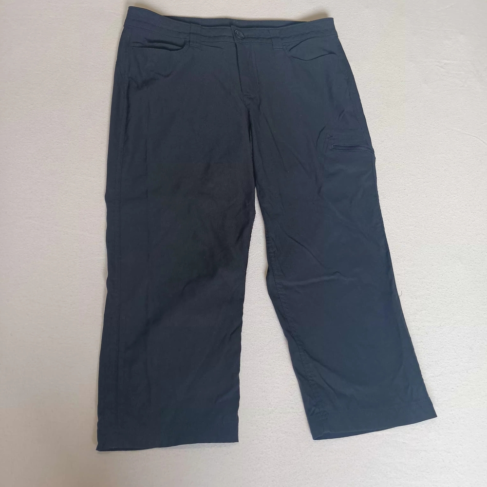 Eddie Bauer Women's Black Cargo Capri Hiking Camping Outdoor Pants Size 8